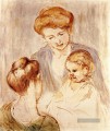 Ein Baby bei zwei Lächeln junge Frauen Mütter Kinder Mary Cassatt